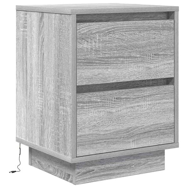 vidaXL Bedside Cabinet Gray Sonoma Engineered wood Compact