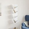 vidaXL Wall Bookshelf White Engineered wood 4-Tier Wall Bookshelf