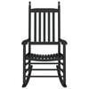 vidaXL Rocking Chair Black Solid Poplar wood Standard Rocking Chair