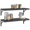 vidaXL Wall Shelf Black Stainless Steel with black coating