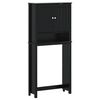 vidaXL Washing Machine Cabinet Black Solid pine wood 29.9 x 10.6 x 64.8 in