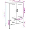 vidaXL Highboard Pink Cold-rolled steel 26.8x15.4x40.0 in Highboard