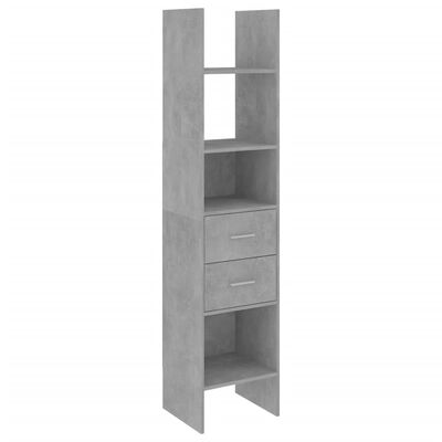 vidaXL Book Cabinet Concrete Gray 15.7"x13.8"x70.9" Engineered Wood