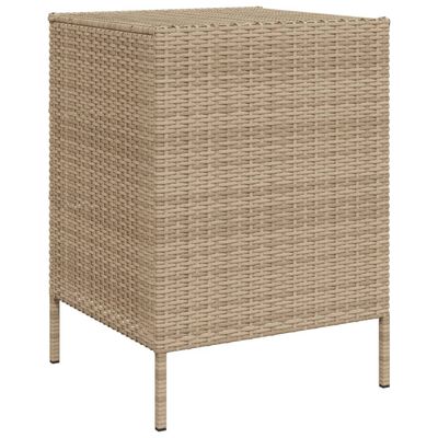 vidaXL Patio Storage Cabinet Beige 21.7"x23.2"x31.5" Poly Rattan