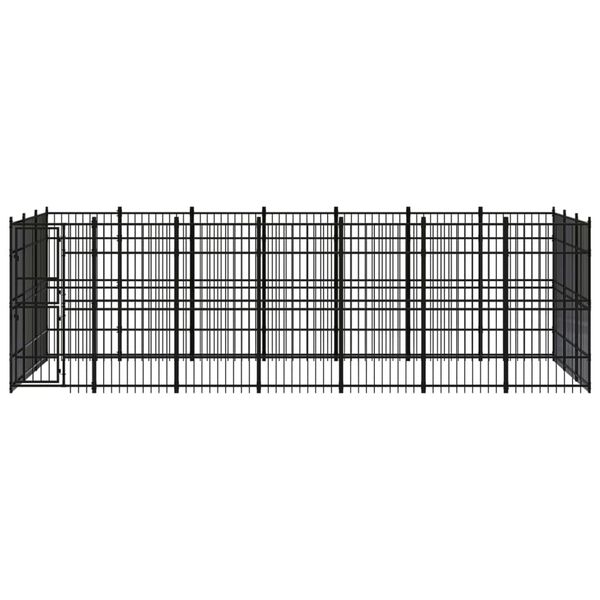 vidaXL Dog Kennel Black Powder-coated steel 2084.1 ft&sup2; Durable