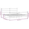 vidaXL Bed Frame White Steel Full Bed Frame Rectangular Modern