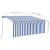 vidaXL Retractable Awning Blue and white