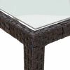 vidaXL 11 Piece Patio Dining Set with Cushions Brown Poly Rattan and Glass
