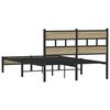 vidaXL Bed Frame Sonoma oak Steel, engineered wood Small Double