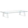 vidaXL Monitor Stand White 15.7"x7.9"x3.1" Tempered Glass and Metal