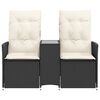 vidaXL Reclining Garden Sofa Black, Cream white