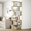 vidaXL Room Divider Bookcase Sonoma oak Engineered wood 27.6x9.4x76.0 in