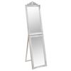 vidaXL Free-standing Mirror Silver Glass, eucalyptus wood, engineered wood