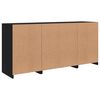 vidaXL Sideboard Black Engineered wood, glass Medium Sideboard
