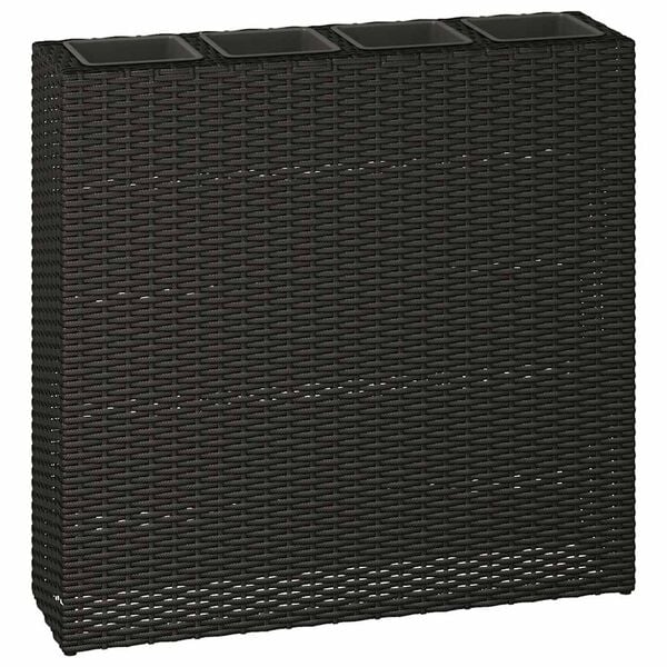 vidaXL Raised Bed Black Poly rattan frame Large Durable Garden Planter