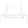 vidaXL Bed Frame White Steel Twin Bed Frame Rectangular Traditional
