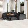 vidaXL Garden Sofa Set with Cushion 13 pcs Black Poly Rattan