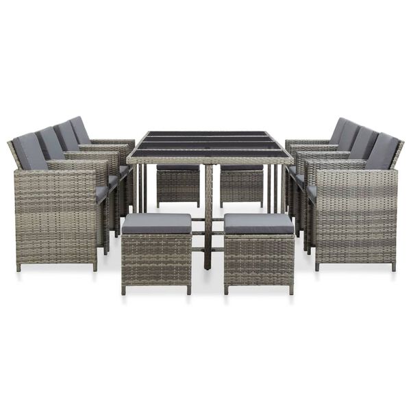 vidaXL Outdoor Dining Set Grey