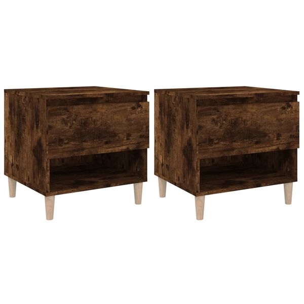 vidaXL Bedside Table Set of 2 Smoked oak