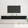 vidaXL TV Cabinet Set 4 pcs Black Oak 23.62 x 11.81 x 11.81 in
