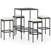 vidaXL Garden Bar Set Black