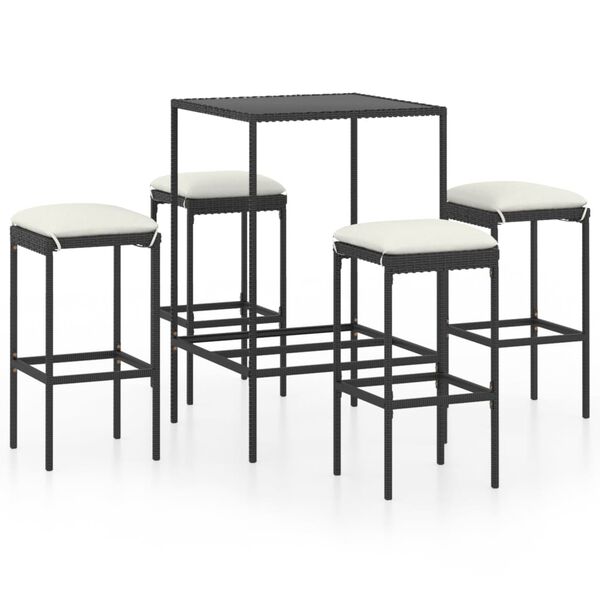 vidaXL Garden Bar Set Black