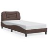 vidaXL Bed Frame without Mattress "Hvar" Brown 31.5"x78.7" Faux Leather