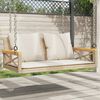 vidaXL Swing Bench with Cushions Beige 42.9x24.4x15.7" Poly Rattan