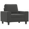 vidaXL Sofa Chair with Footstool Dark Gray 23.6" Microfiber Fabric