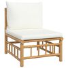 vidaXL Garden Lounge Set Cream White Bamboo, Polyester Large Modular