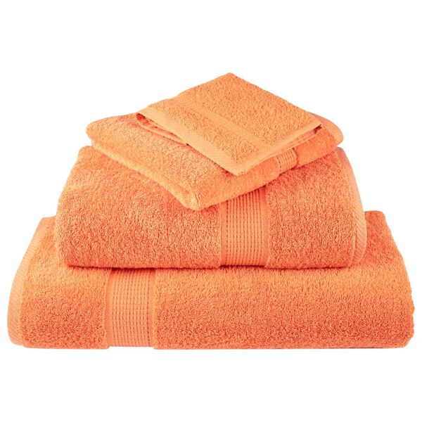 vidaXL Sauna Towel Set of 10 Orange 100% Cotton 31.5 x 78.7 in