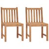 vidaXL Patio Chair Set of 2 Natural wood Fine sanded teak hardwood