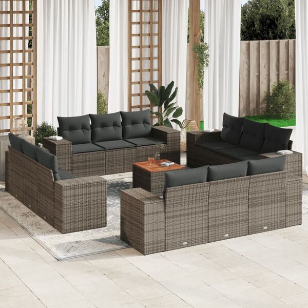 vidaXL Garden Sofa Set Grey