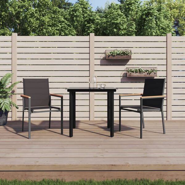 vidaXL Garden Dining Set Black
