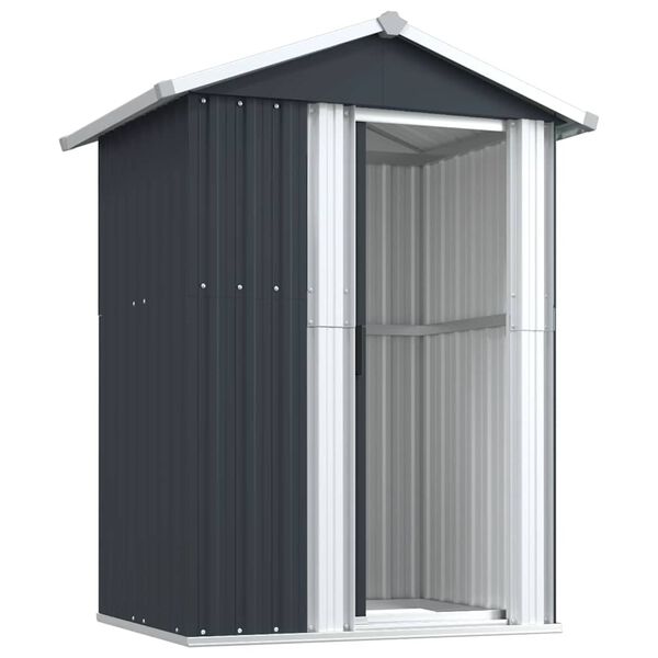 vidaXL Garden Shed Anthracite Galvanized Steel Medium Garden Shed