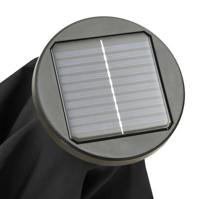 vidaXL Parasol with LED Lights Black 78.7"x83.1" Aluminum