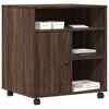 vidaXL Printer Stand with Wheels Brown Oak 23.6"x19.7"x26.4"