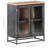 vidaXL Sideboard Gray 23.6"x13.8"x27.6" Solid Acacia Wood and Steel