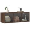 vidaXL Wall Cabinet with Glass Doors Brown Oak 40.2"x14.6"x13.8"