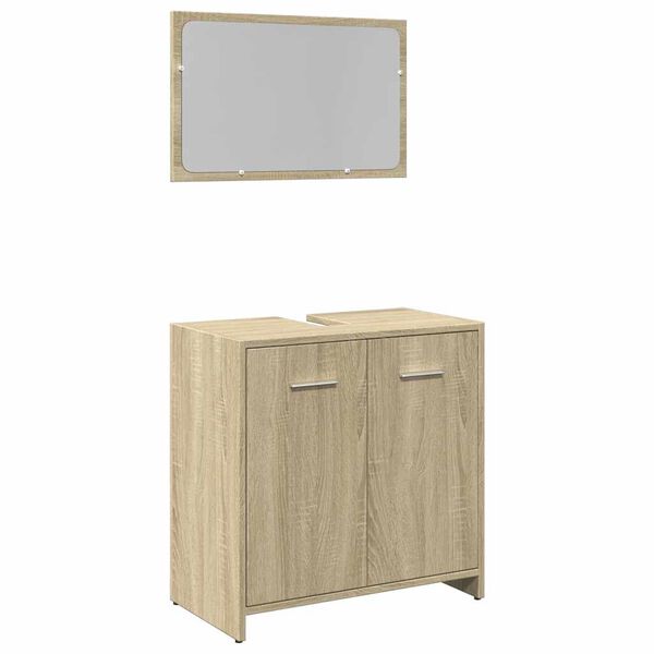 vidaXL Bathroom Furniture Set Sonoma Oak Engineered Wood Medium
