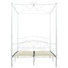 vidaXL Bed Frame White Metal Full Classic/Traditional Bed Frame