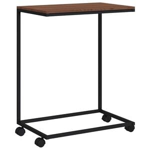vidaXL Side Table Black and Brown Engineered wood and iron