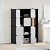 vidaXL Modular Cabinet Black and White Plastic and Chromed Steel