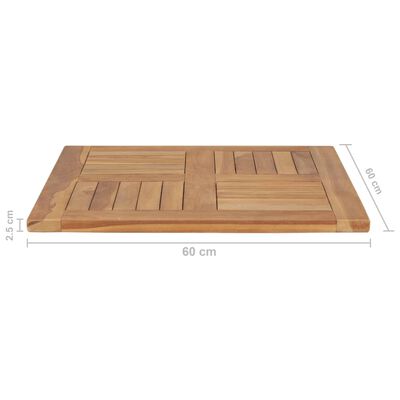 vidaXL Table Top Solid Teak Wood 23.6"x23.6"x1"