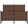 vidaXL Bed Frame Brown oak Steel, engineered wood Double Bed Frame