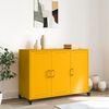 vidaXL Sideboard Mustard Yellow Cold-rolled Steel Medium Sideboard