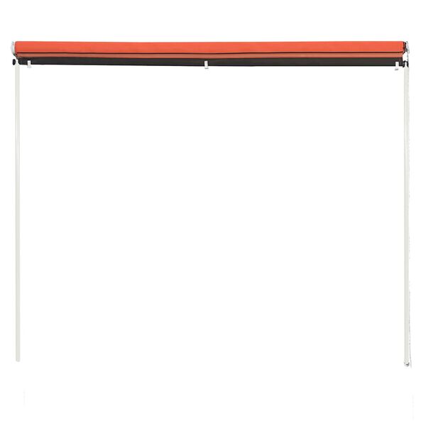 vidaXL Awning Orange and Brown Steel, 100% polyester with PA coating