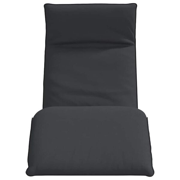 vidaXL Sun Lounger Black Oxford fabric, metal, foam 68.9x21.3x3.3 in