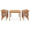 vidaXL 7 Piece Patio Dining Set with Cushions Solid Teak Wood