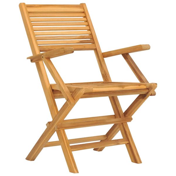 vidaXL Folding Garden Chair Set of 6 Teak Wood Solid teak wood Medium